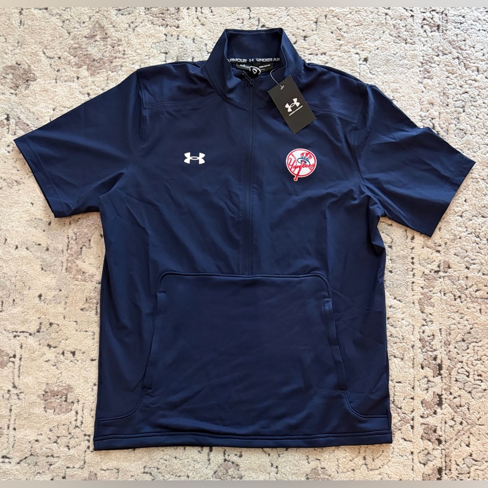 Under Armour Authentic New York Yankees Navy Pullover MLB Baseball Men’s Sz: M
